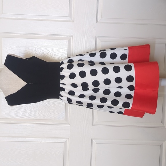 Kate Spade Grid Dot Color block Midi Dress - Picture 7 of 9